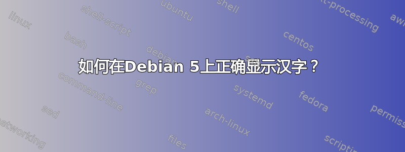 如何在Debian 5上正确显示汉字？