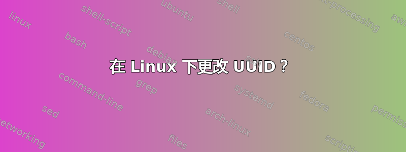 在 Linux 下更改 UUID？