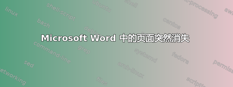 Microsoft Word 中的页面突然消失