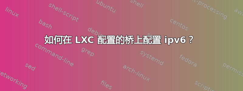 如何在 LXC 配置的桥上配置 ipv6？