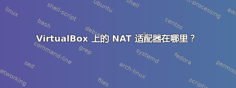 VirtualBox 上的 NAT 适配器在哪里？