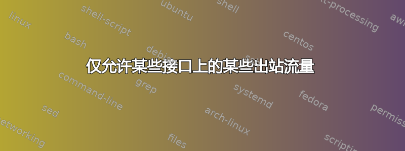 仅允许某些接口上的某些出站流量