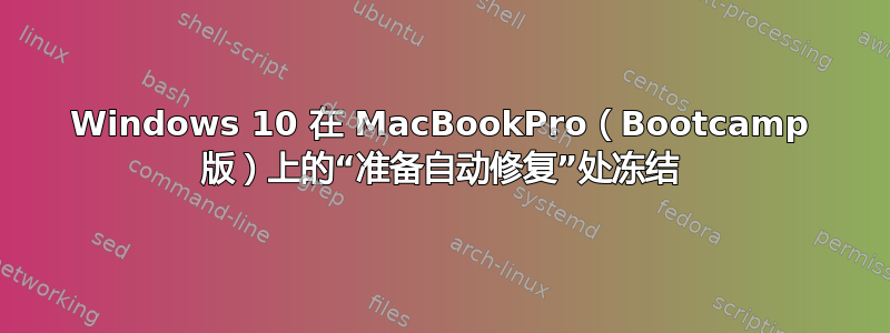 Windows 10 在 MacBookPro（Bootcamp 版）上的“准备自动修复”处冻结