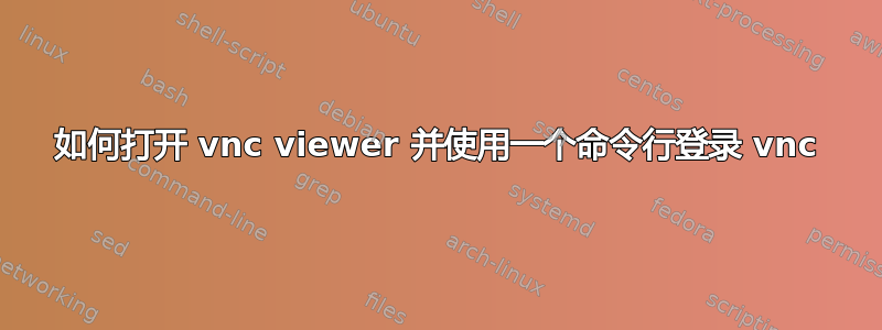 如何打开 vnc viewer 并使用一个命令行登录 vnc