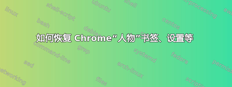 如何恢复 Chrome“人物”书签、设置等