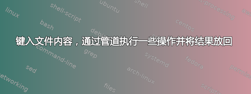 键入文件内容，通过管道执行一些操作并将结果放回