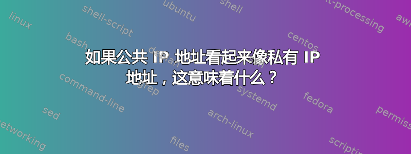 如果公共 IP 地址看起来像私有 IP 地址，这意味着什么？