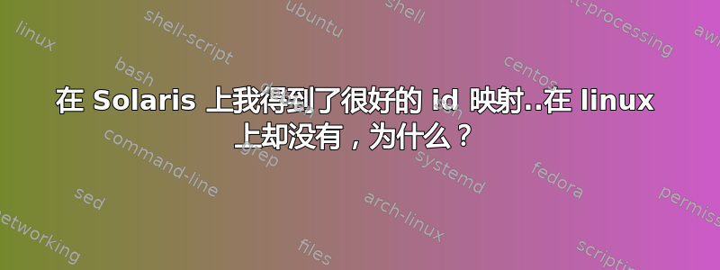 在 Solaris 上我得到了很好的 id 映射..在 linux 上却没有，为什么？