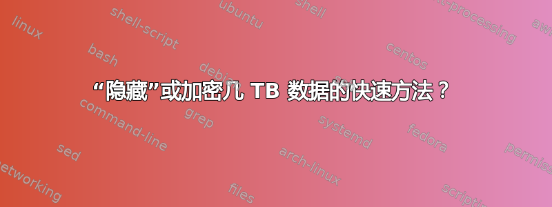 “隐藏”或加密几 TB 数据的快速方法？