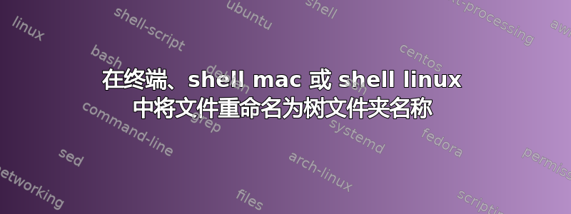 在终端、shell mac 或 shell linux 中将文件重命名为树文件夹名称