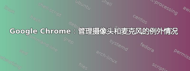 Google Chrome：管理摄像头和麦克风的例外情况