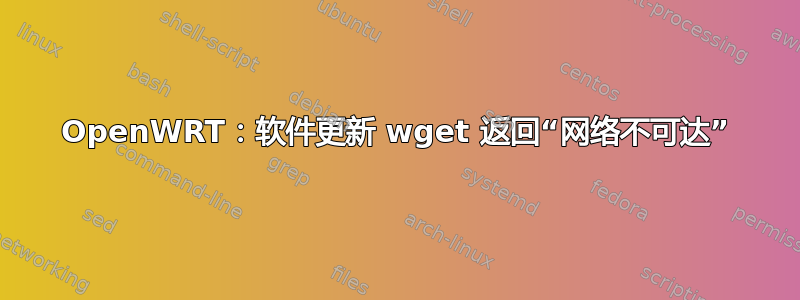 OpenWRT：软件更新 wget 返回“网络不可达”