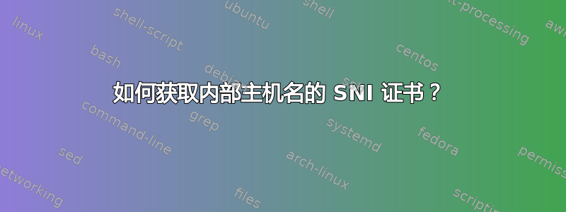 如何获取内部主机名的 SNI 证书？