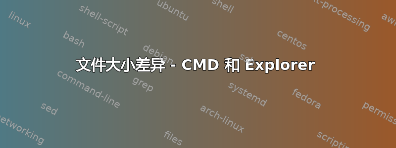 文件大小差异 - CMD 和 Explorer