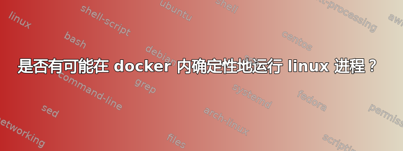 是否有可能在 docker 内确定性地运行 linux 进程？