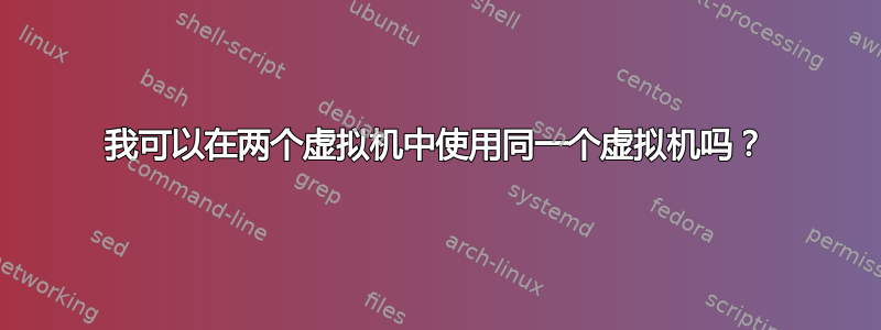 我可以在两个虚拟机中使用同一个虚拟机吗？