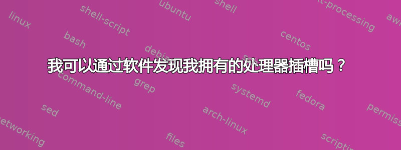 我可以通过软件发现我拥有的处理器插槽吗？