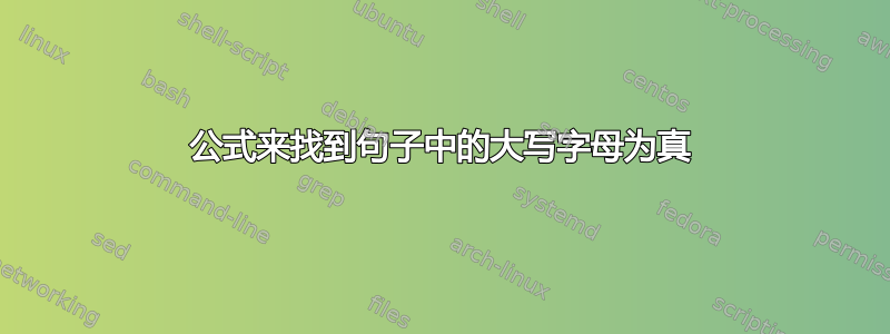 公式来找到句子中的大写字母为真