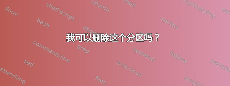 我可以删除这个分区吗？