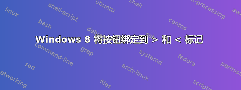 Windows 8 将按钮绑定到 > 和 < 标记