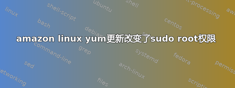 amazon linux yum更新改变了sudo root权限