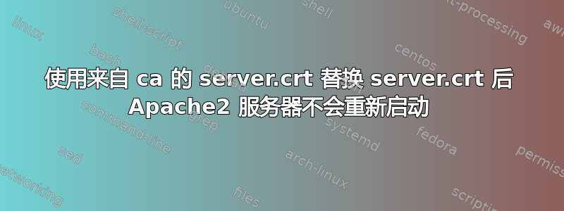 使用来自 ca 的 server.crt 替换 server.crt 后 Apache2 服务器不会重新启动