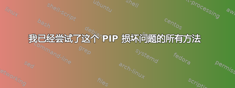 我已经尝试了这个 PIP 损坏问题的所有方法 