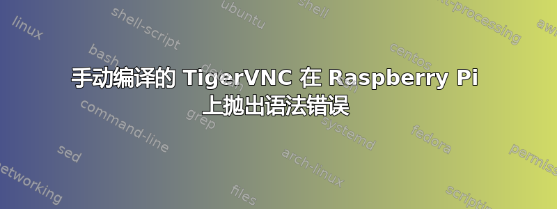 手动编译的 TigerVNC 在 Raspberry Pi 上抛出语法错误