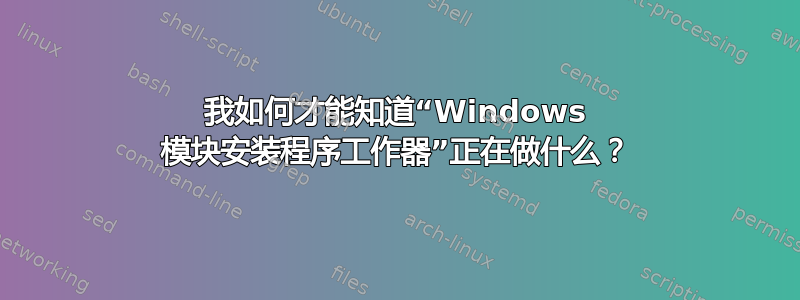 我如何才能知道“Windows 模块安装程序工作器”正在做什么？