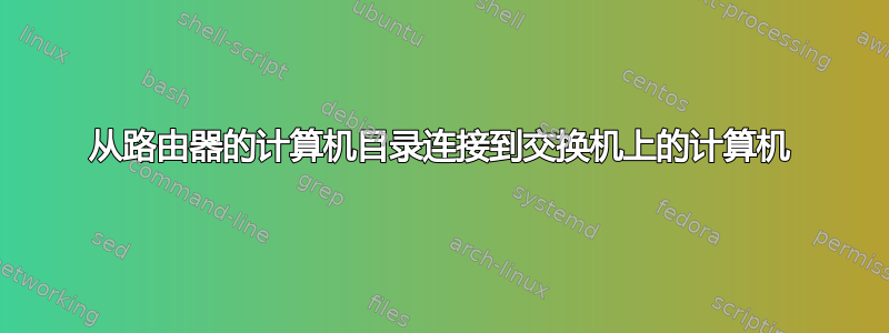 从路由器的计算机目录连接到交换机上的计算机