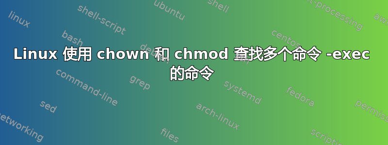 Linux 使用 chown 和 chmod 查找多个命令 -exec 的命令