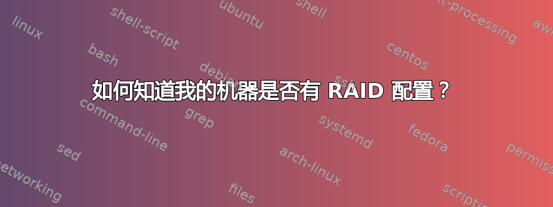 如何知道我的机器是否有 RAID 配置？