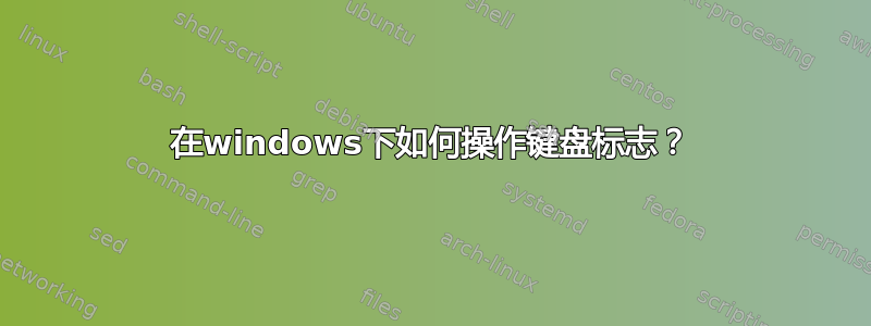 在windows下如何操作键盘标志？