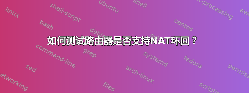 如何测试路由器是否支持NAT环回？