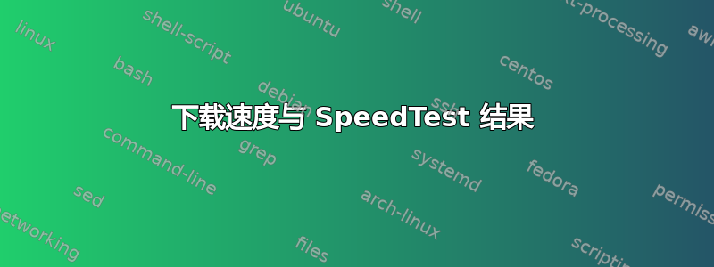 下载速度与 SpeedTest 结果