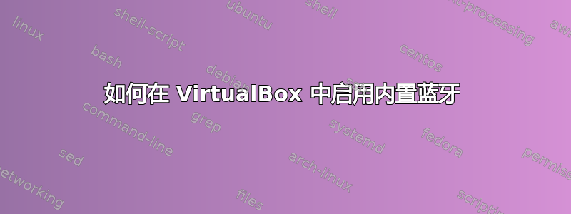 如何在 VirtualBox 中启用内置蓝牙