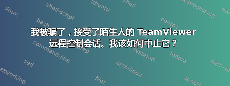 我被骗了，接受了陌生人的 TeamViewer 远程控制会话。我该如何中止它？