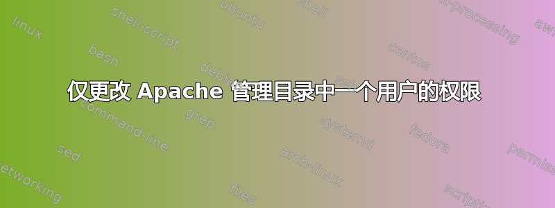 仅更改 Apache 管理目录中一个用户的权限