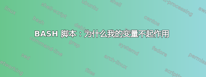 BASH 脚本：为什么我的变量不起作用