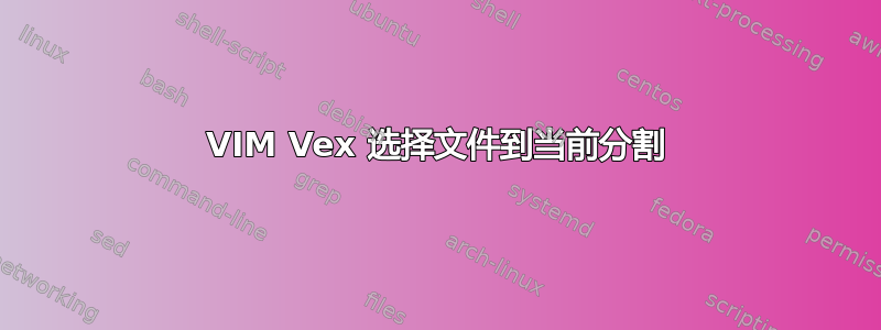 VIM Vex 选择文件到当前分割