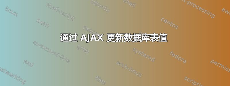 通过 AJAX 更新数据库表值