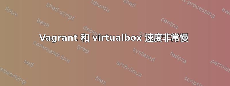 Vagrant 和 virtualbox 速度非常慢