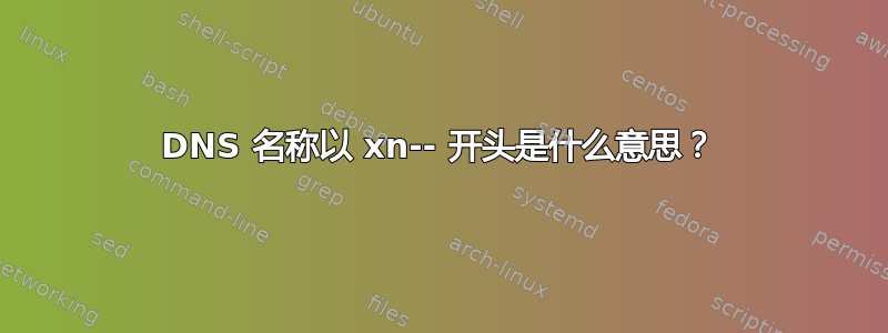 DNS 名称以 xn-- 开头是什么意思？