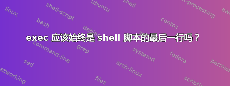 exec 应该始终是 shell 脚本的最后一行吗？