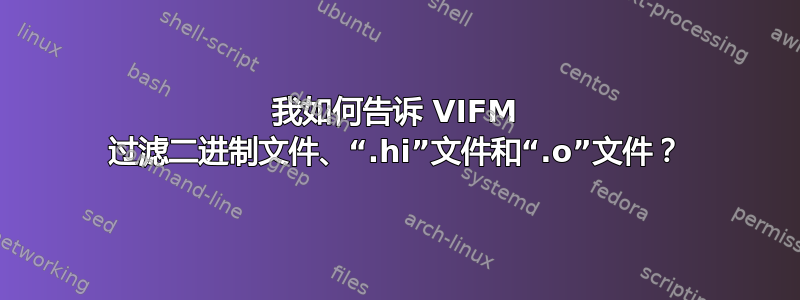 我如何告诉 VIFM 过滤二进制文件、“.hi”文件和“.o”文件？