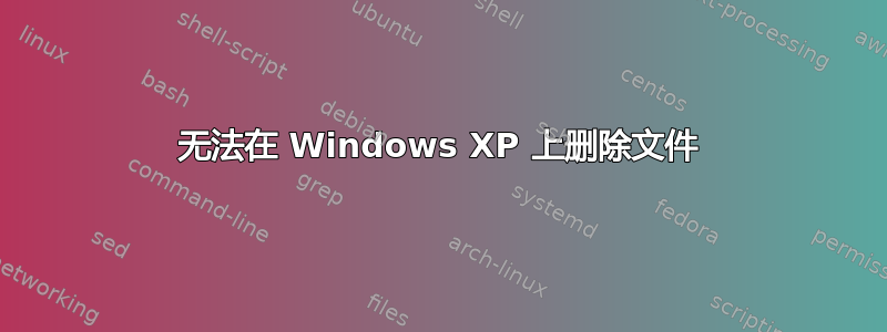 无法在 Windows XP 上删除文件