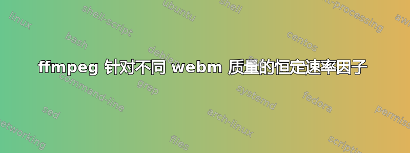 ffmpeg 针对不同 webm 质量的恒定速率因子