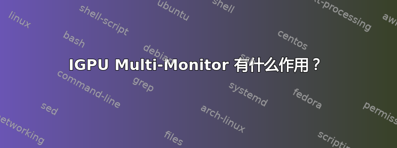 IGPU Multi-Monitor 有什么作用？