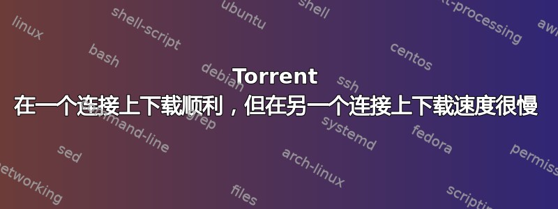 Torrent 在一个连接上下载顺利，但在另一个连接上下载速度很慢