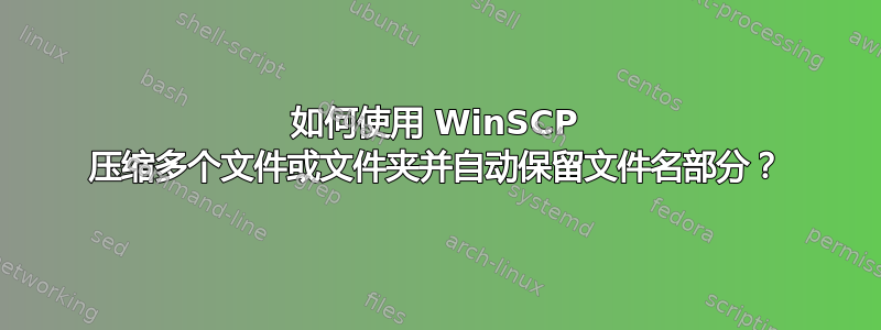 如何使用 WinSCP 压缩多个文件或文件夹并自动保留文件名部分？